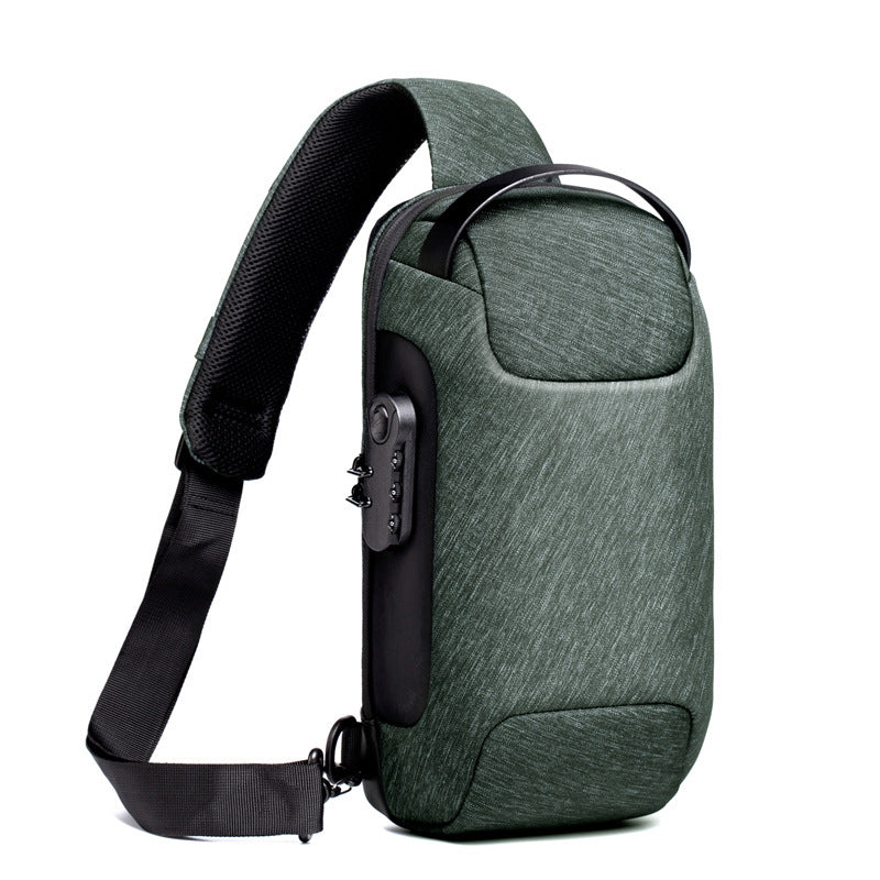 Wasserdichte USB Anti-diebstahl Tasche für Herren Oxford Crossbody Schultertasche Sling Multifunktions