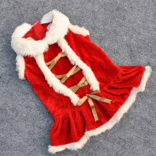 Hundebekleidung Klassik Rotes Kleid Weihnachten New Year