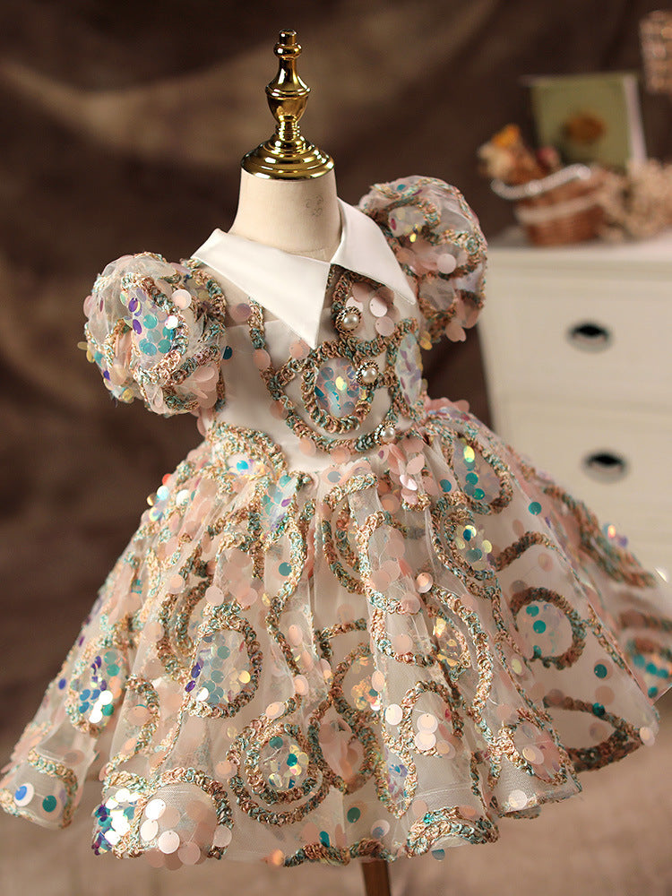 Mädchen Fashion Prinzessin Tutu Pailletten Kleid