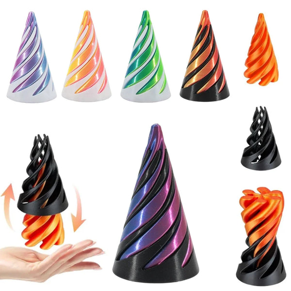 3D gedruckte Spiral Kegel Spielzeug, unmögliche Pyramide Durchgang Skulptur