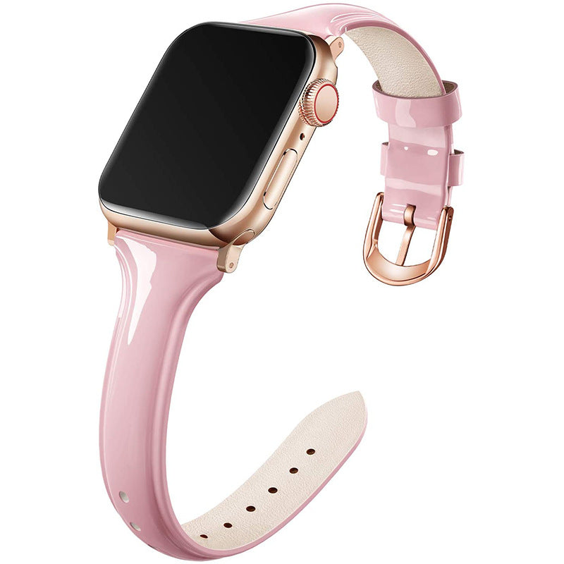 Geeignet für Apple 6 SE Strap Smartwatch Glänzend Leder Strap