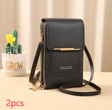 Women's handbag cell phone touchscreen