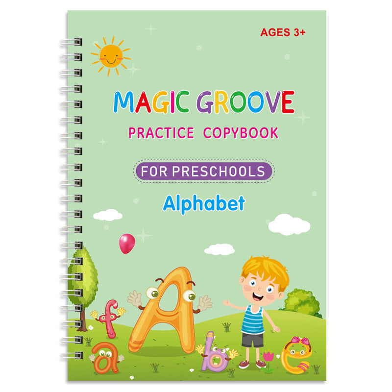 Magic Book, Vorschule Übungs Schreibheft mit hartem Stift und Rillen ENGLISCH