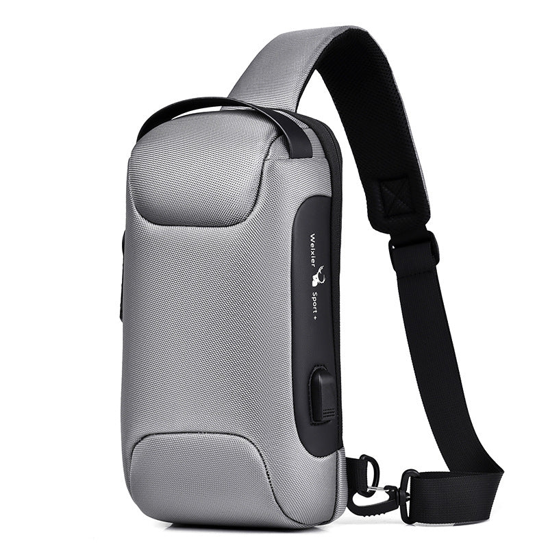 Wasserdichte USB Anti-diebstahl Tasche für Herren Oxford Crossbody Schultertasche Sling Multifunktions