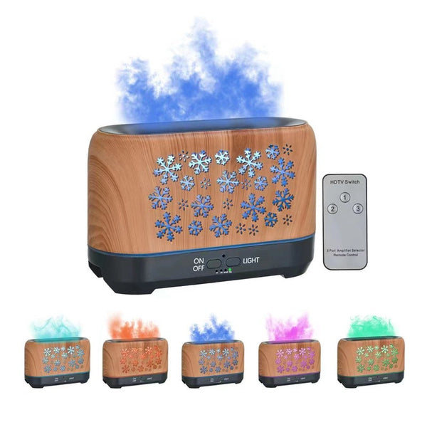 Luftbefeuchter Bunte Aromatherapie Diffusor Weihnachten Schneeflocke Muster