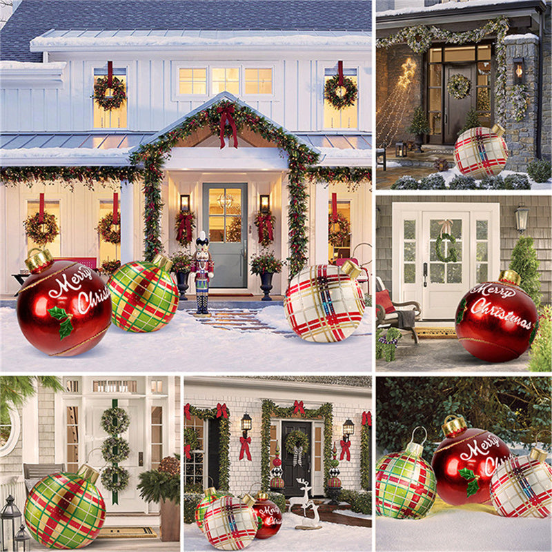 Weihnachten Riesige Ornament Ball Outdoor PVC 60CM Aufblasbare Dekor Weihnachts Kugeln aus PVC