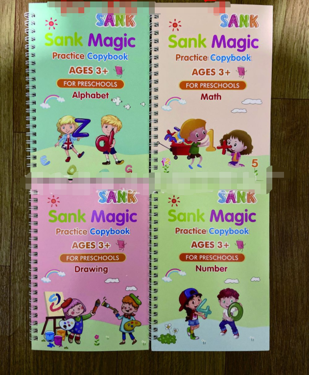 Magic Book, Vorschule Übungs Schreibheft mit hartem Stift und Rillen ENGLISCH o. SPANISCH