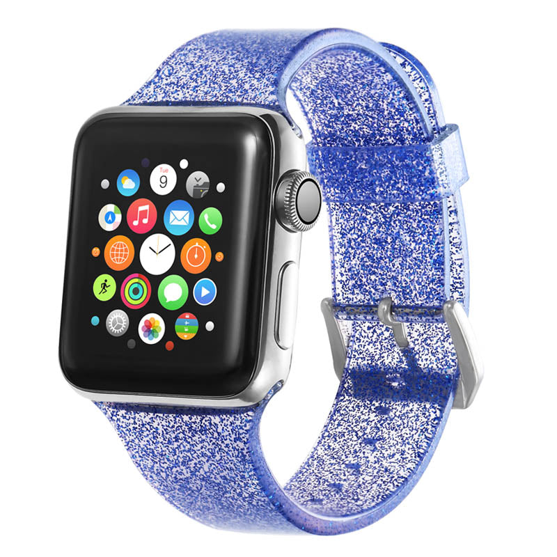 Smartwatch Strip aus Silikon und Glitzer Uhrenarmband