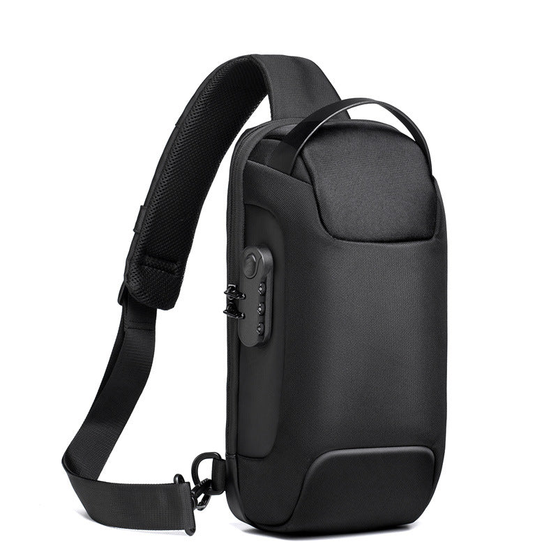 Wasserdichte USB Anti-diebstahl Tasche für Herren Oxford Crossbody Schultertasche Sling Multifunktions
