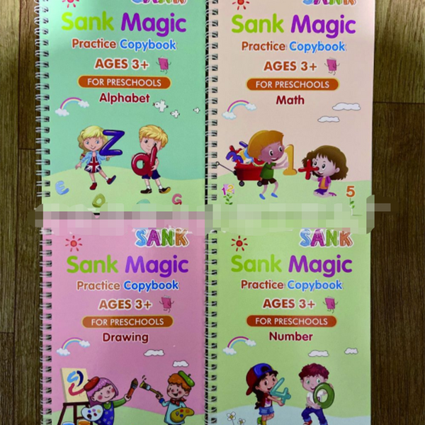 Magic Book, Vorschule Übungs Schreibheft mit hartem Stift und Rillen ENGLISCH o. SPANISCH