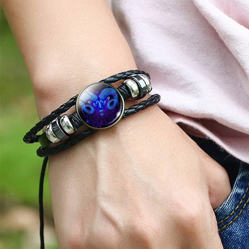 Sternzeichen Sternbild Armband, geflochtenes Design Unisex