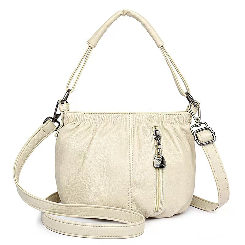 Retro Plissee Design Bucket Bag All-Match Umhängetaschen für Damen