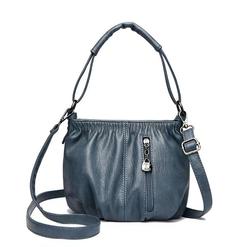 Retro Plissee Design Bucket Bag All-Match Umhängetaschen für Damen