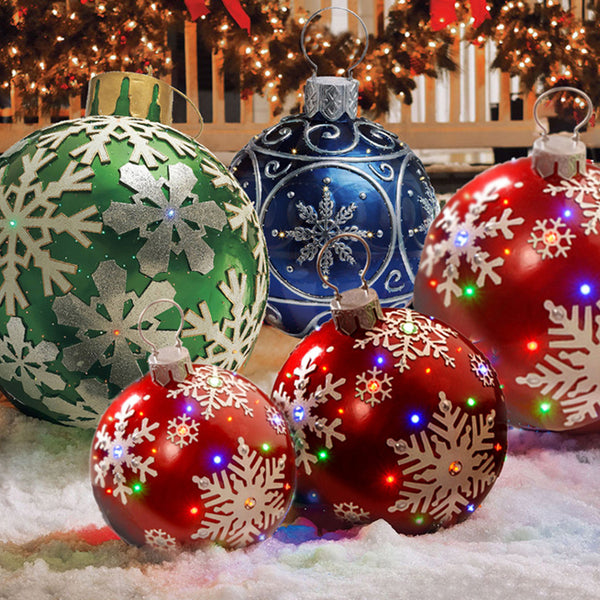 Weihnachten Riesige Ornament Ball Outdoor PVC 60CM Aufblasbare Dekor Weihnachts Kugeln aus PVC