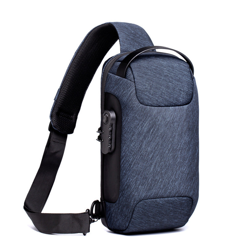 Wasserdichte USB Anti-diebstahl Tasche für Herren Oxford Crossbody Schultertasche Sling Multifunktions