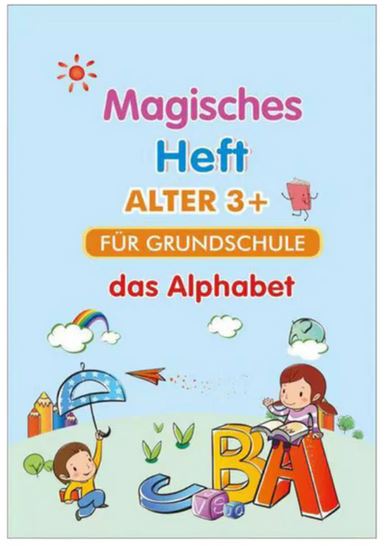 Magic Book, Vorschule Übungs Schreibheft mit hartem Stift und Rillen DEUTSCH o. ENGLISCH