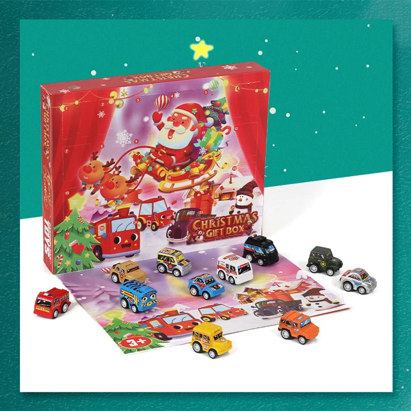 Adventskalender Geschenk Box Fahrzeuge Auto Spielzeug Set 24 Tage Weihnachten Countdown