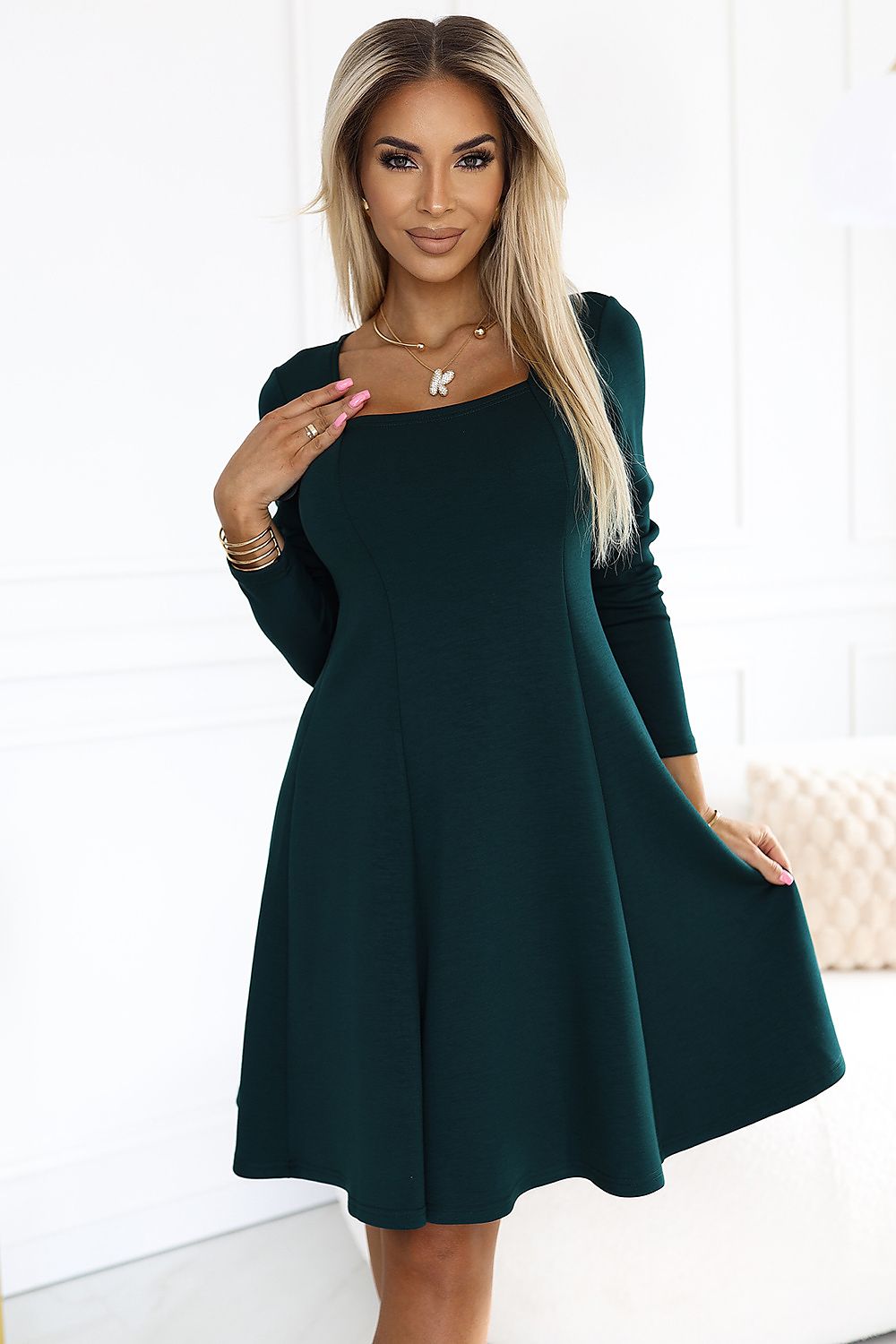Damen Alltagskleid Minikleid von Numoco grün