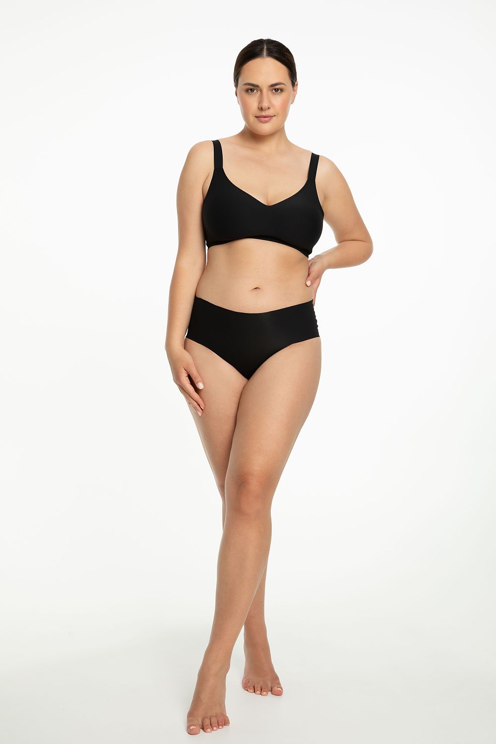 Damen Basic Soft-BH ohne Bügel Julimex Voderseite schwarz