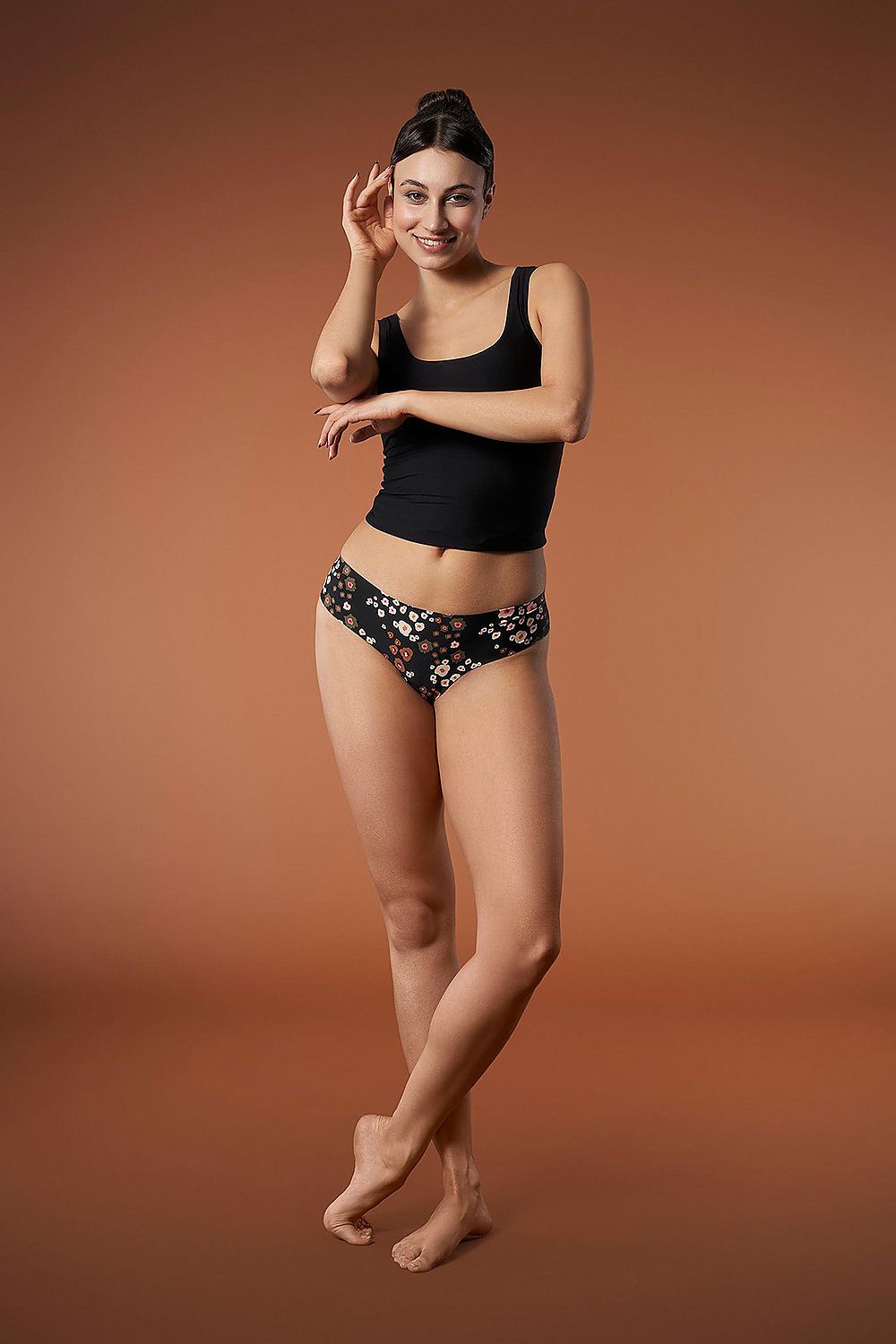 Damen Brasilianisches Slip Höschen CYKLAMEN TANGA Julimex braun