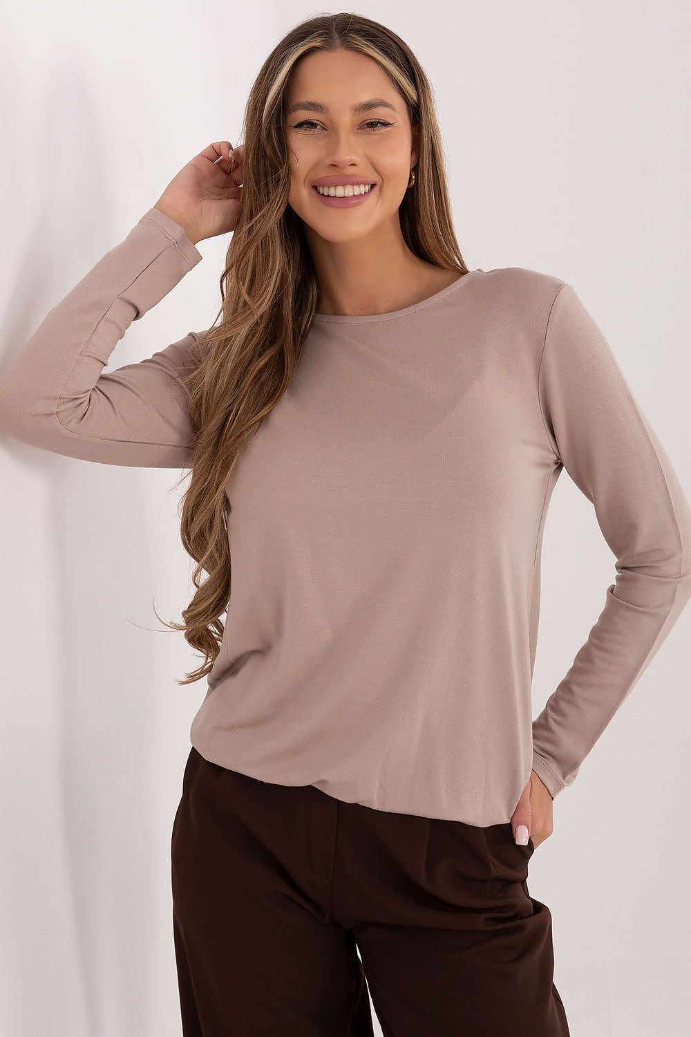 Damen Casual langarm  Shirt von Relevance beige