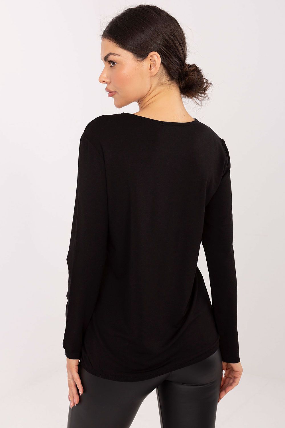 Damen Casual langarm  Shirt von Relevance schwarz Rückseite