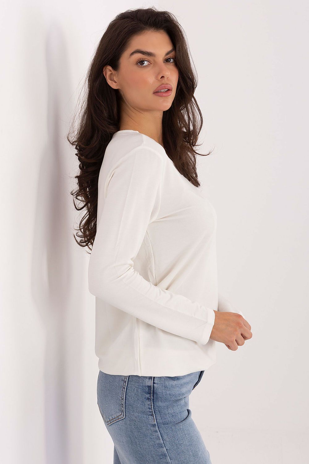 Damen Casual langarm  Shirt von Relevance weiß