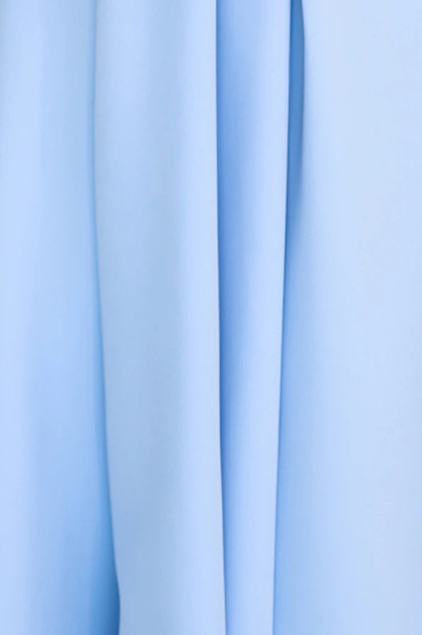 Damen Cocktailkleid mit Gürtel von Numoco hellblau Stoff Ausschnitt