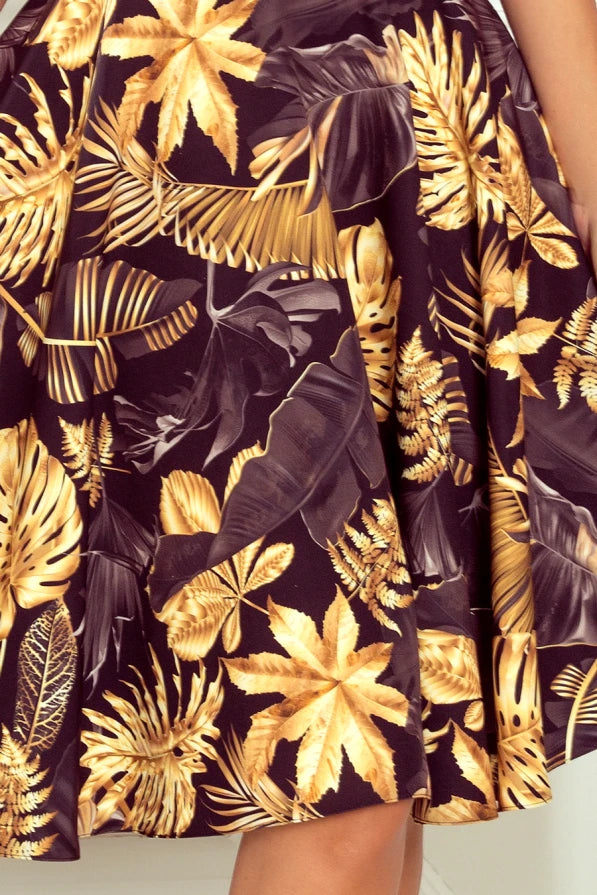 Damen Cocktailkleid mit herzförmigen Ausschnitt von Numoco multifarben Detail