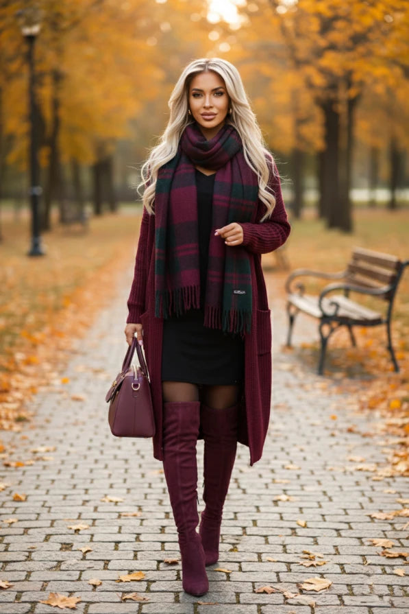 Damen Fledermausschnitt Kleid von Numoco schwarz Herbst Outfit Inspo