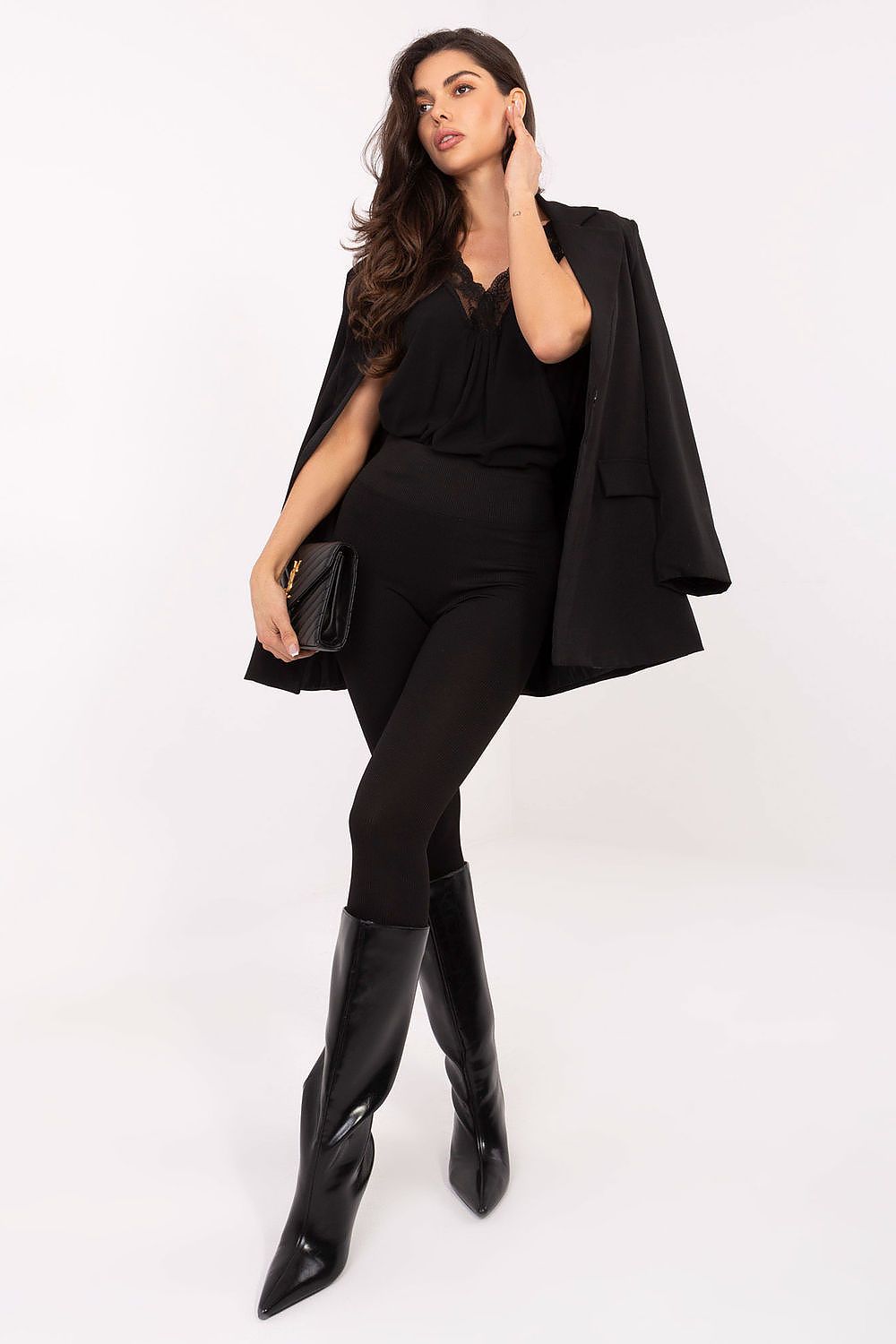 Damen High-Waist Leggings, Gerippt für Sport & Alltag von Relevance schwarz