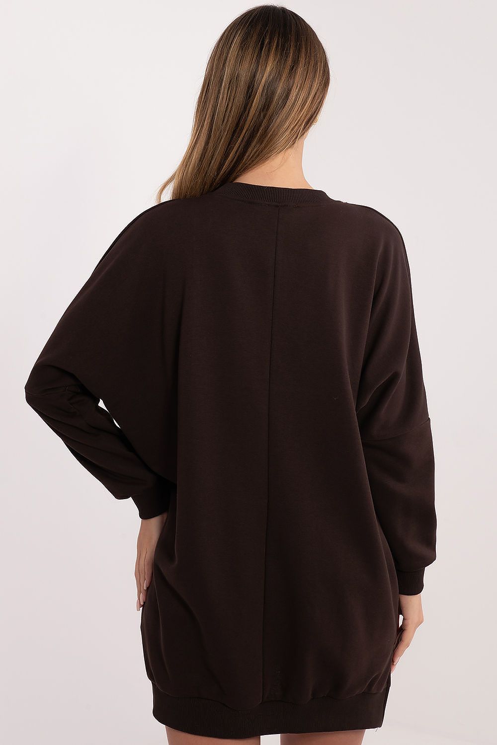 Damen Oversized Alltagskleid von Relevance braun Rückseite