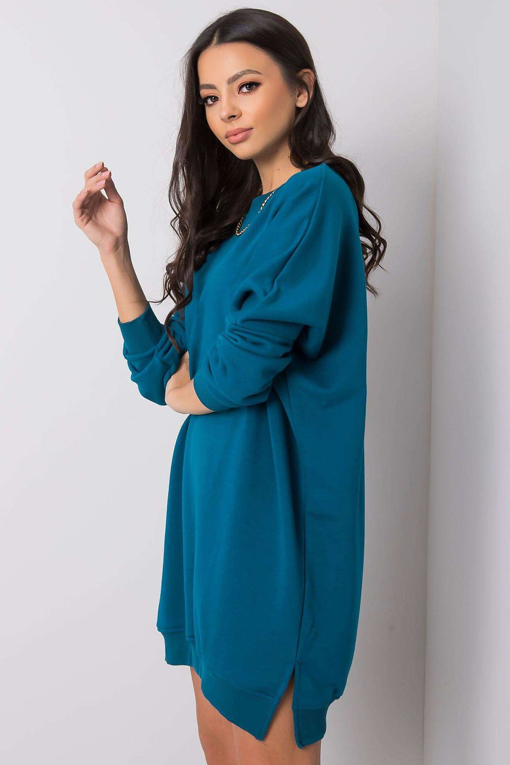 Damen Oversized Alltagskleid von Relevance grün Seitenansicht