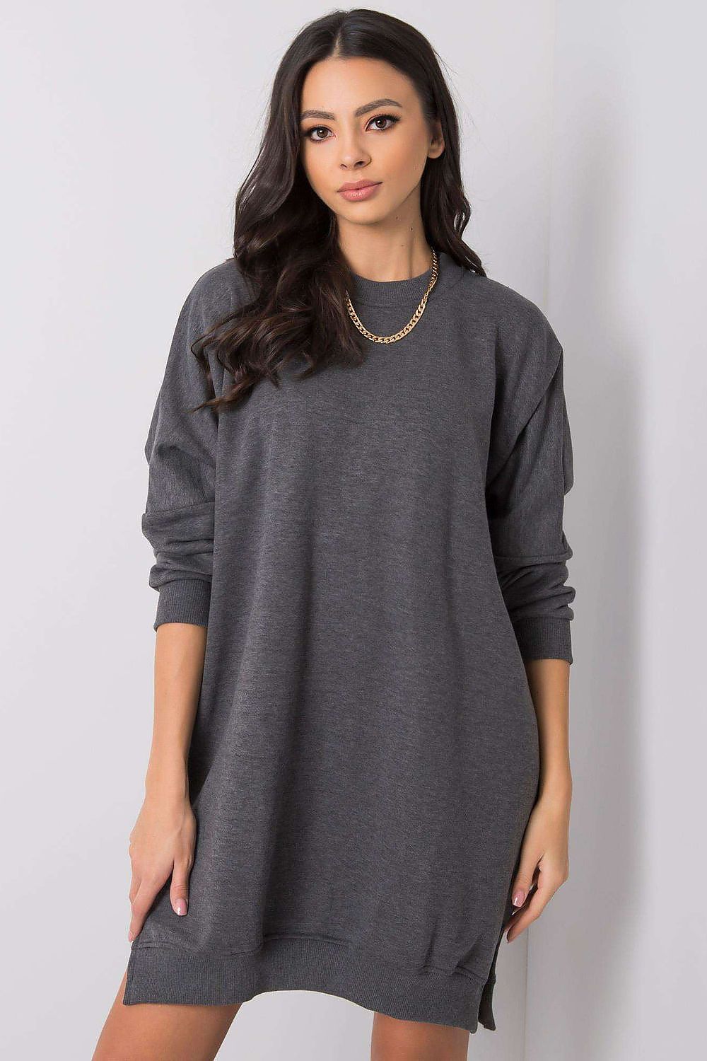 Damen Oversized Alltagskleid von Relevance grau