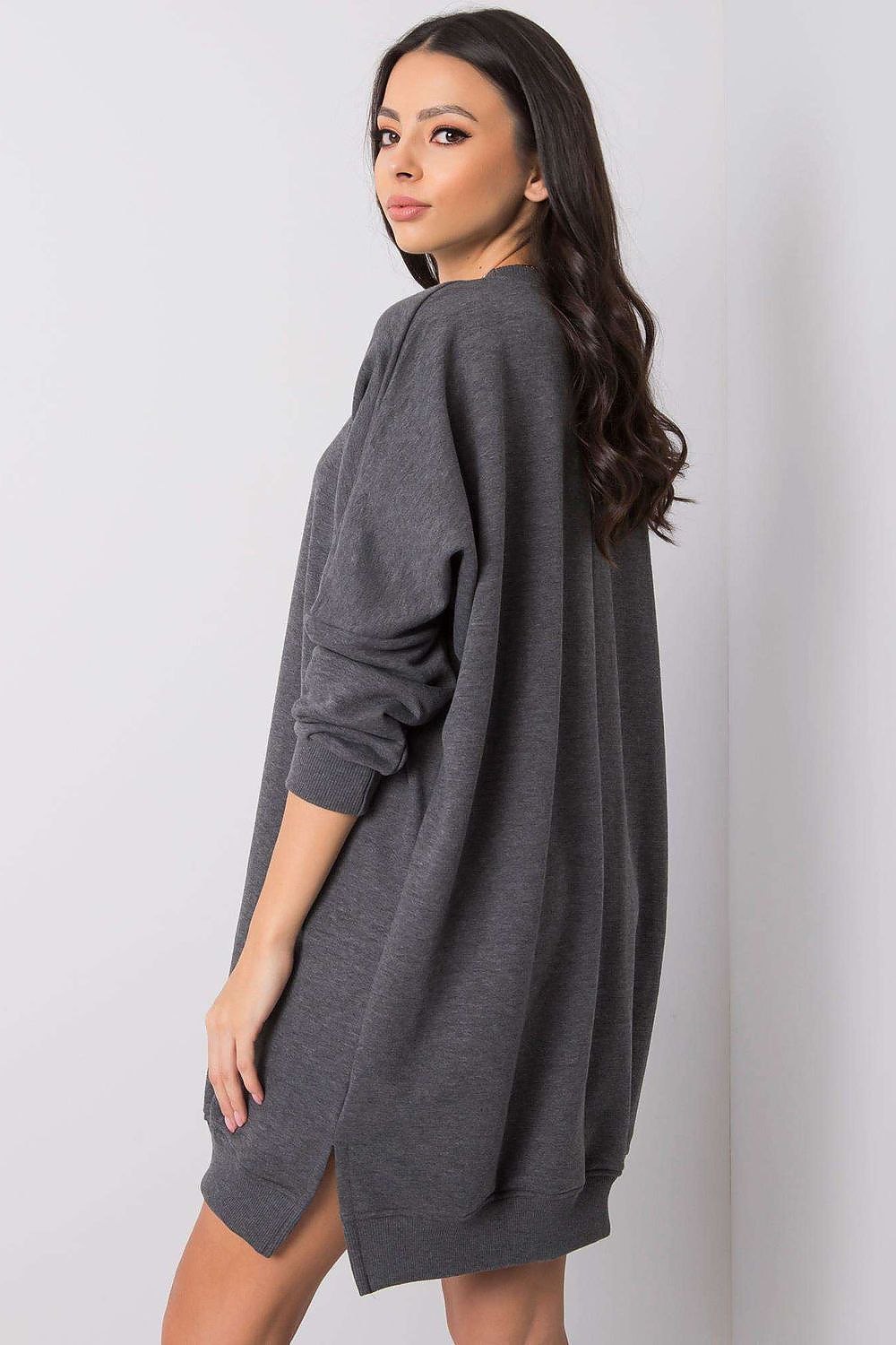 Damen Oversized Alltagskleid von Relevance grau Rückseite