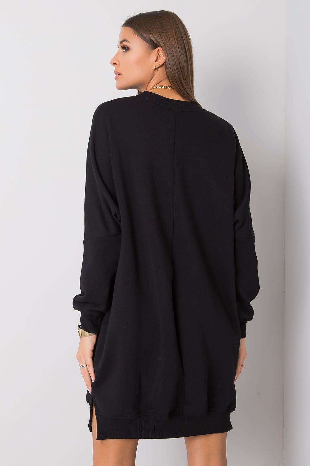 Damen Oversized Alltagskleid von Relevance schwarz Rückseite