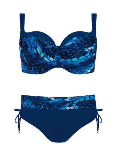 Damen Self Bikini Adriatic 3 mit Bügel-Cups, Fuller-Cut & Seitenschnüre von Barontex marineblau Vorderseite