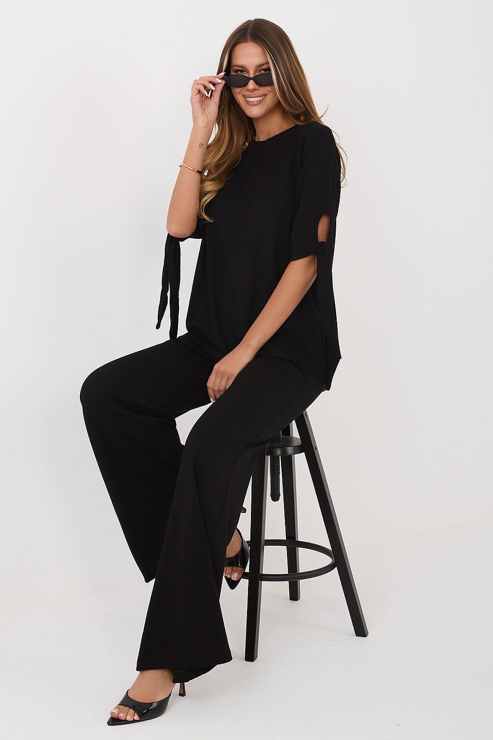 Damen Set Bluse & Hose weite Beine, 3/4-Ärmel & Seitentaschen Relevance Outfit Inspo.