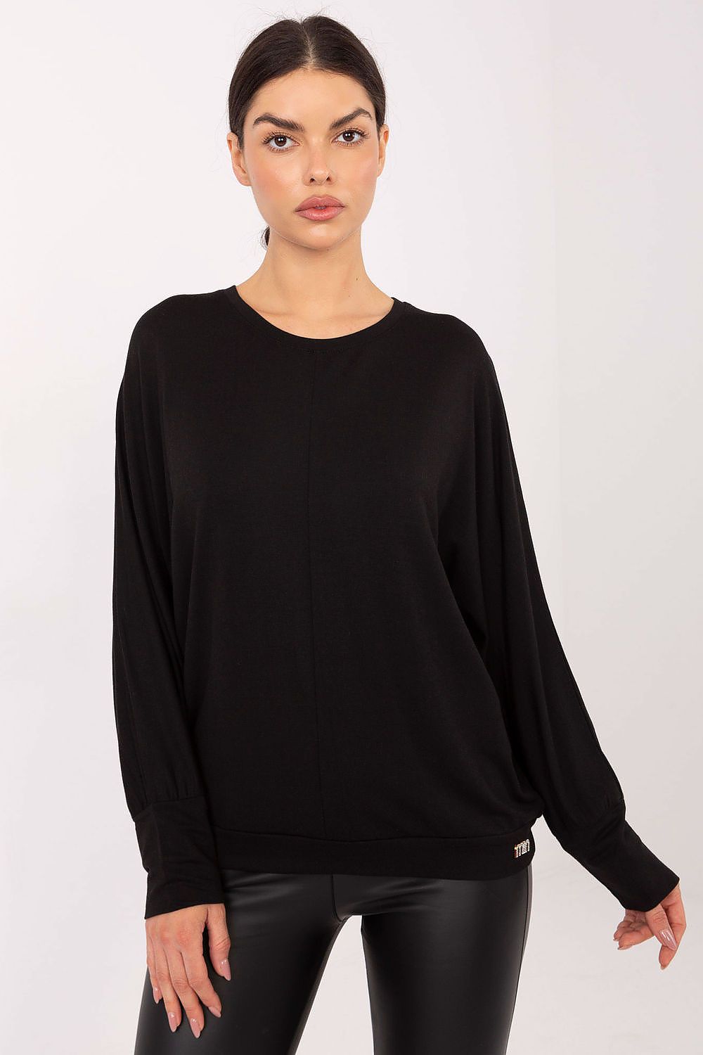 Damen Shirt mit Batwings Ärmel von Relevance schwarz