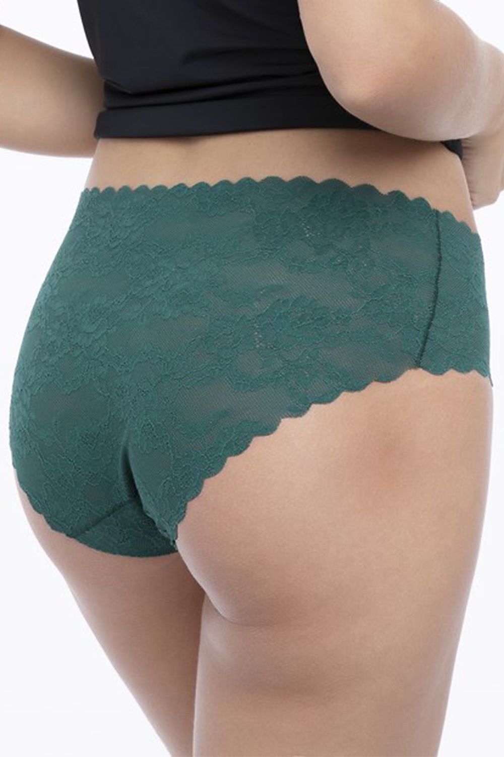 Damen Spitzenhöschen Slip Julimex grün Rückansicht