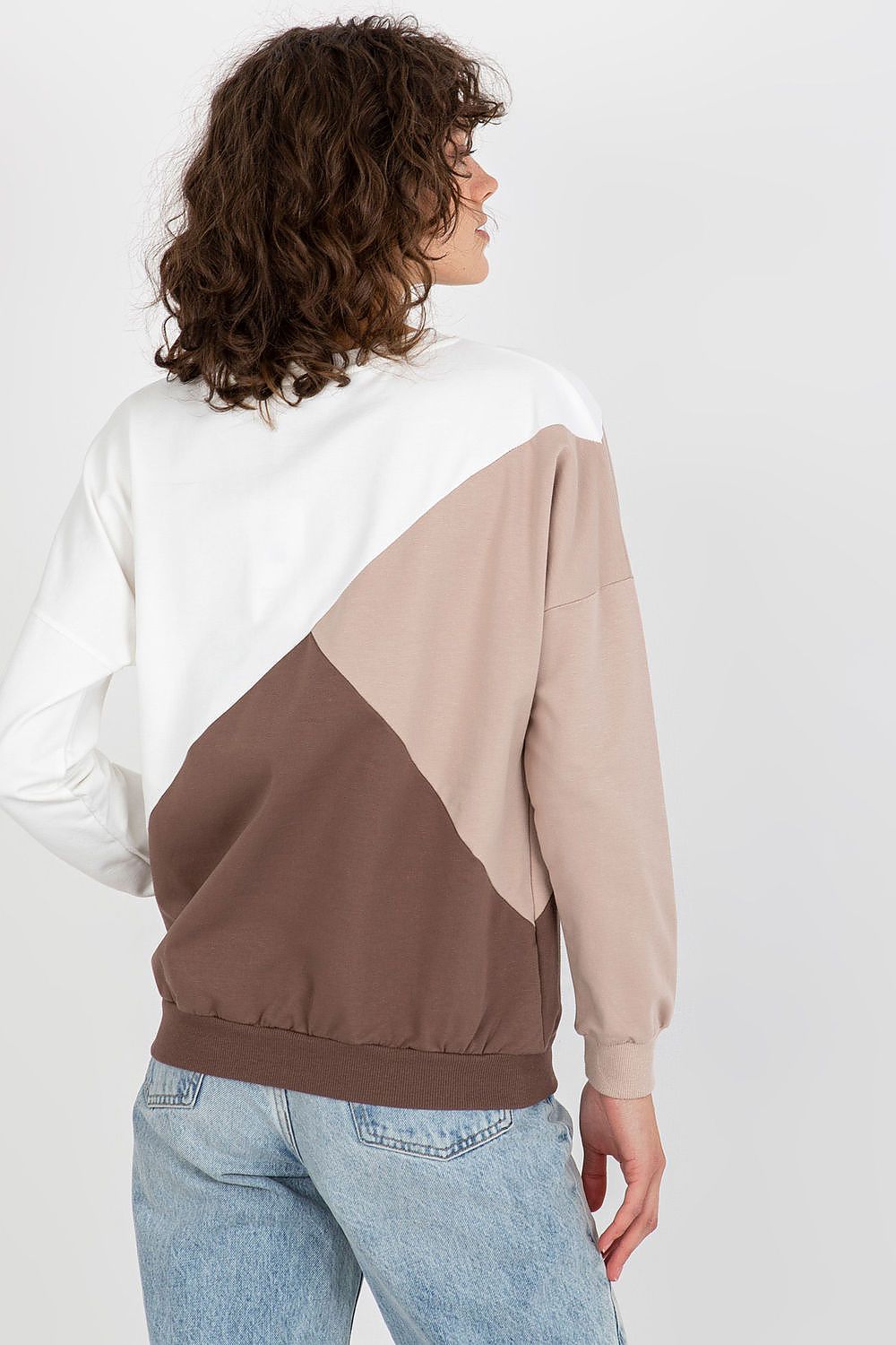 Damen Sweatshirt Rundhals Lange Ärmel – Casual Alltag Relevance braun Rückseite