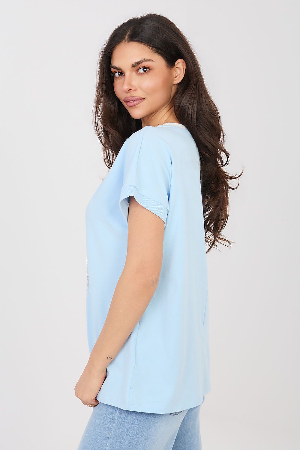 Damen T-Shirt "Chocolate" von Relevance blau Seitenansicht
