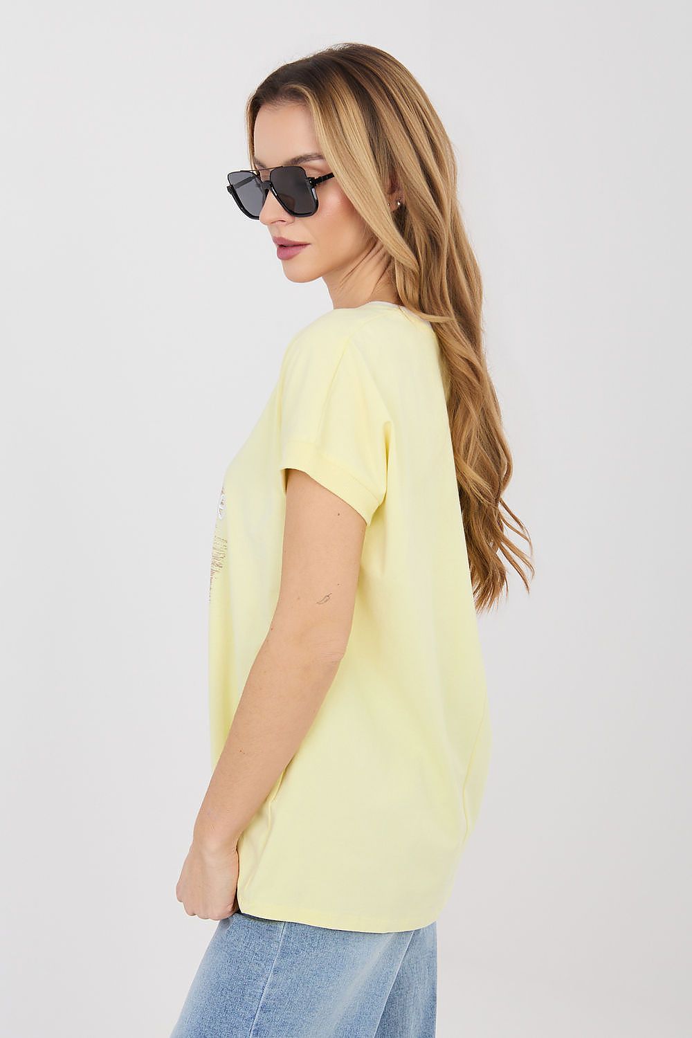 Damen T-Shirt "Chocolate" von Relevance gelb Seitenansicht