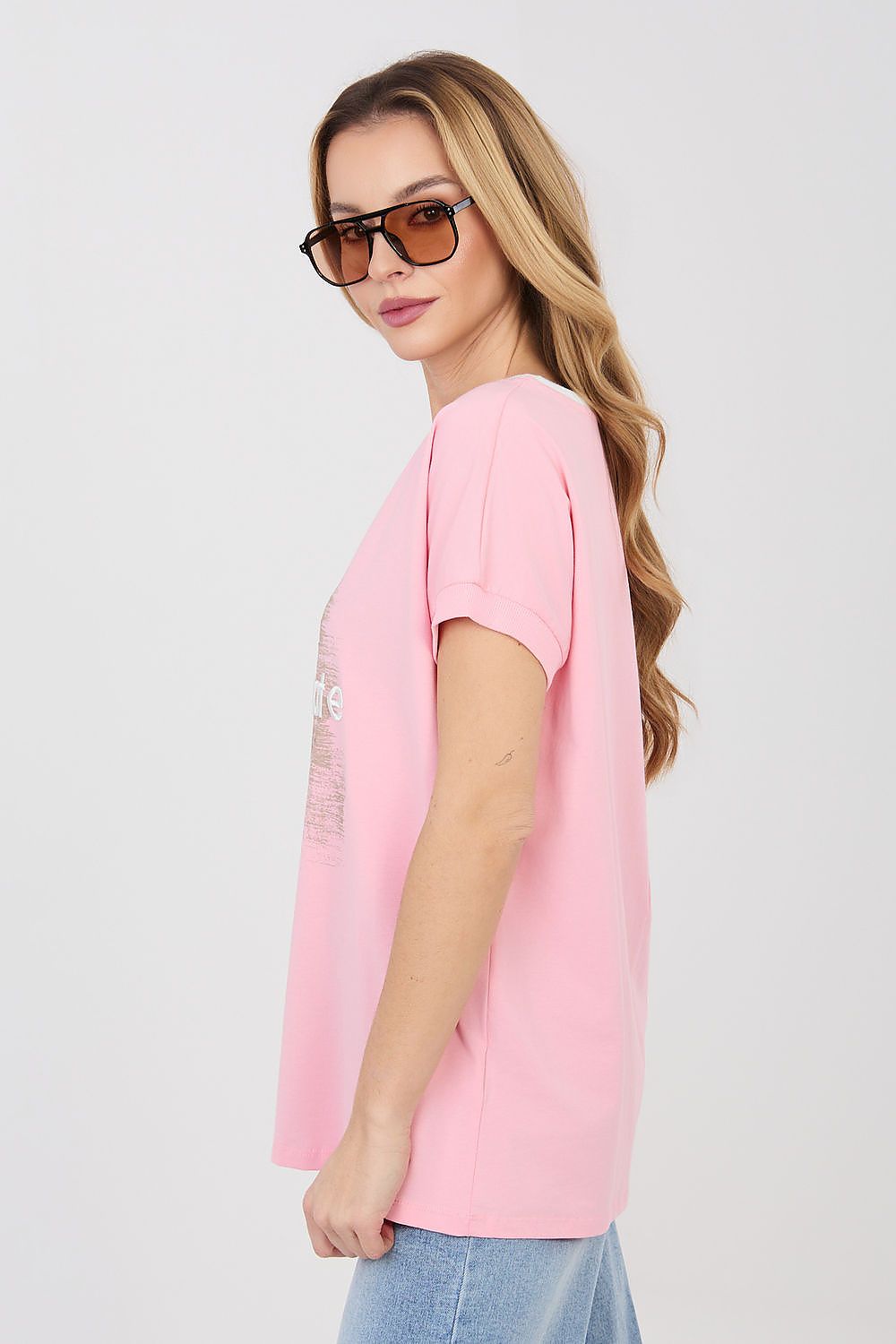 Damen T-Shirt "Chocolate" von Relevance rosa Seitenansicht