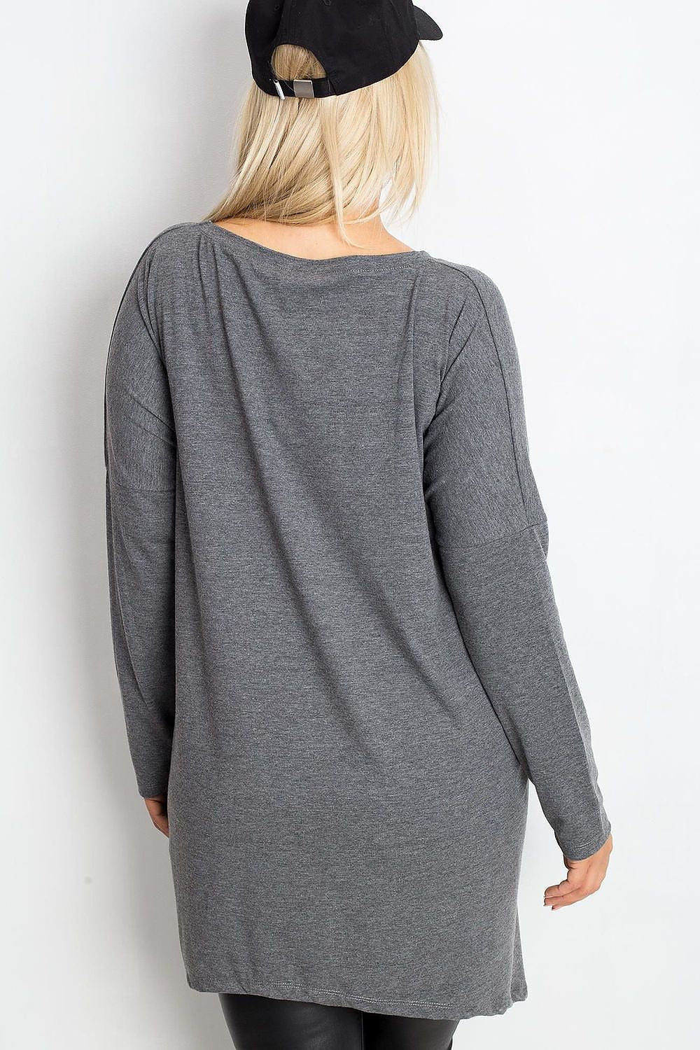 Damen asymmetrische Plus-Size Tunika von Relevance grau Rückseite