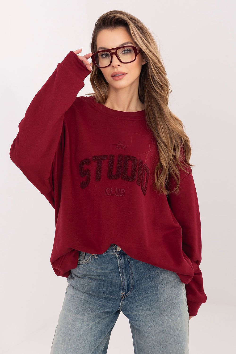 Damen lässiges Oversize Sweatershirt "Studio" von Relevance rot