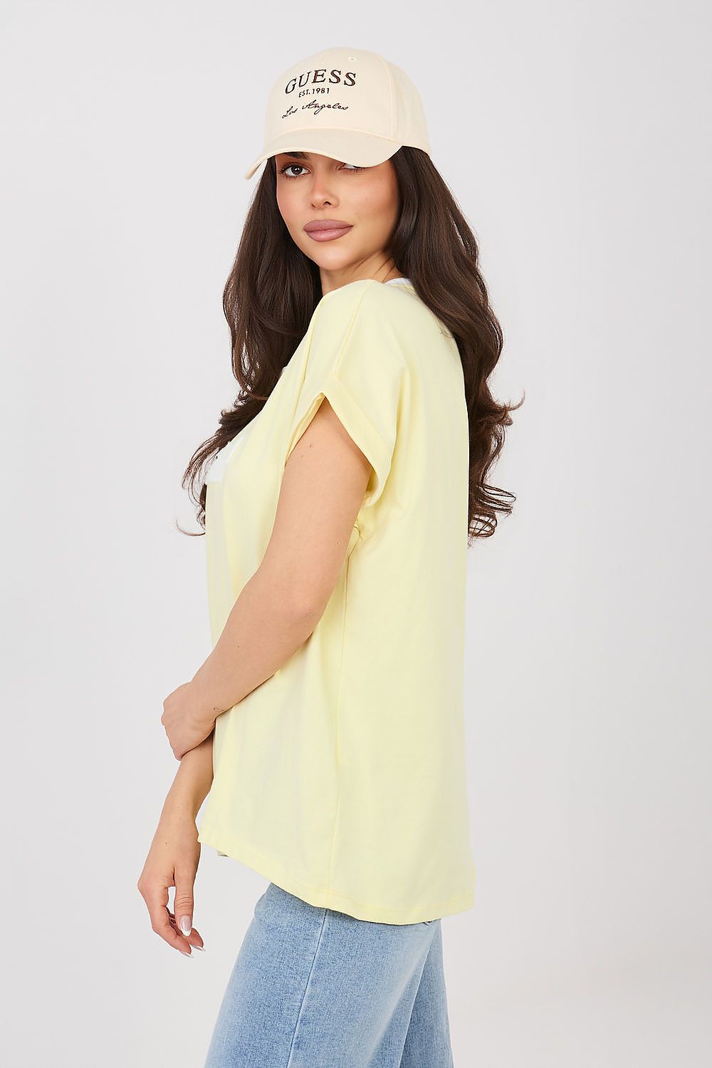 Damen lässiges Shirt "California" von Relevance gelb Seitenansicht