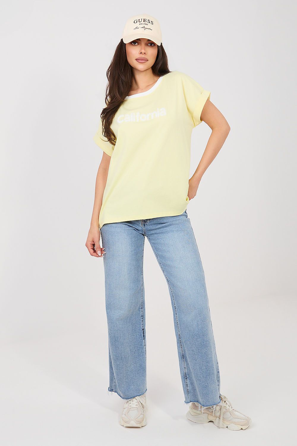Damen lässiges Shirt "California" von Relevance gelb Vorderseite
