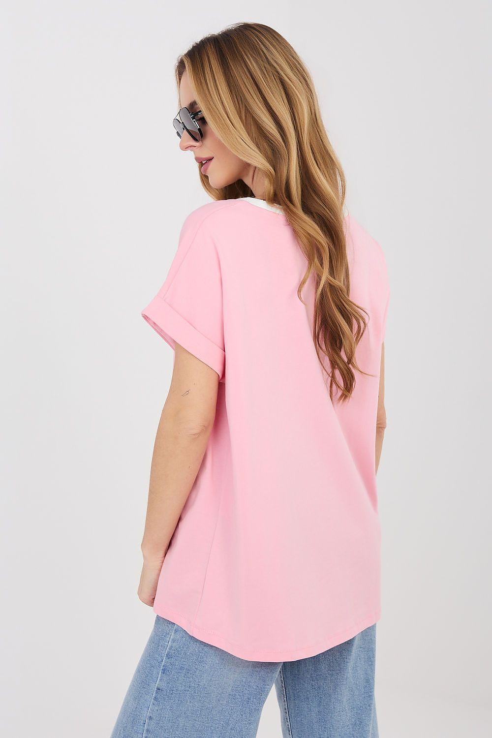 Damen lässiges Shirt "California" von Relevance rosa Rückseite