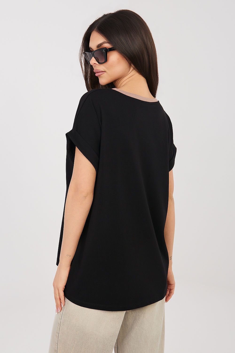 Damen lässiges Shirt "California" von Relevance schwarz Rückseite